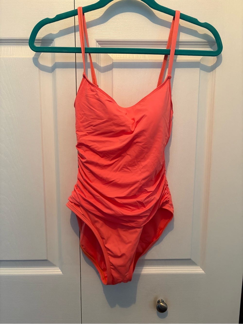 La Blanca Coral-Orange Ruched One-Piece Swimsuit